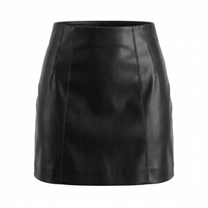 Elodie Black Faux Leather Zippered Skirt size M NWT